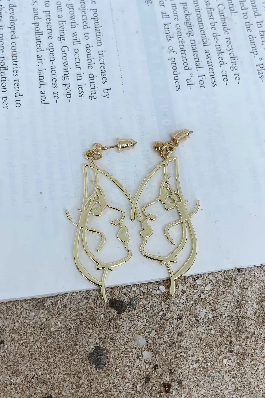 ART EARRINGS - GOLD Laid - back Women's Style