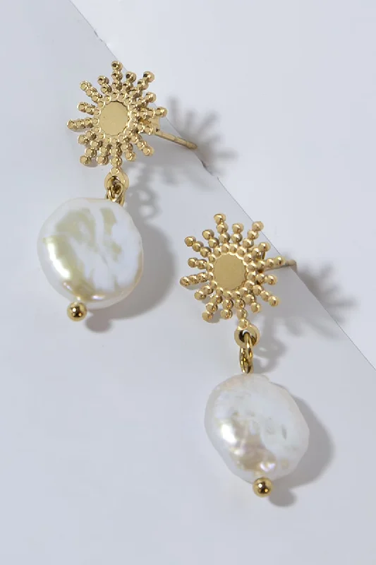 GOLD PLATED NATURAL PEARLS SUNNY EARRINGS purpose