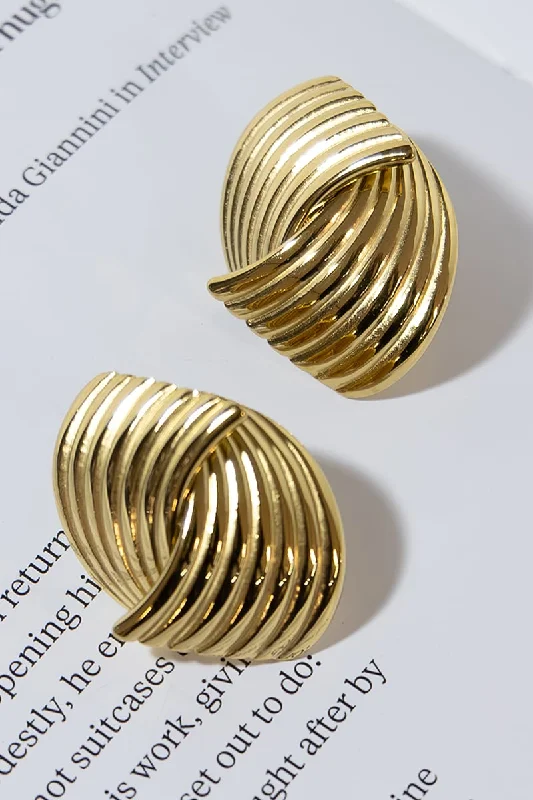 GOLD PLATED HYPERBOLIC EARRINGS Practical Women's Multi - 