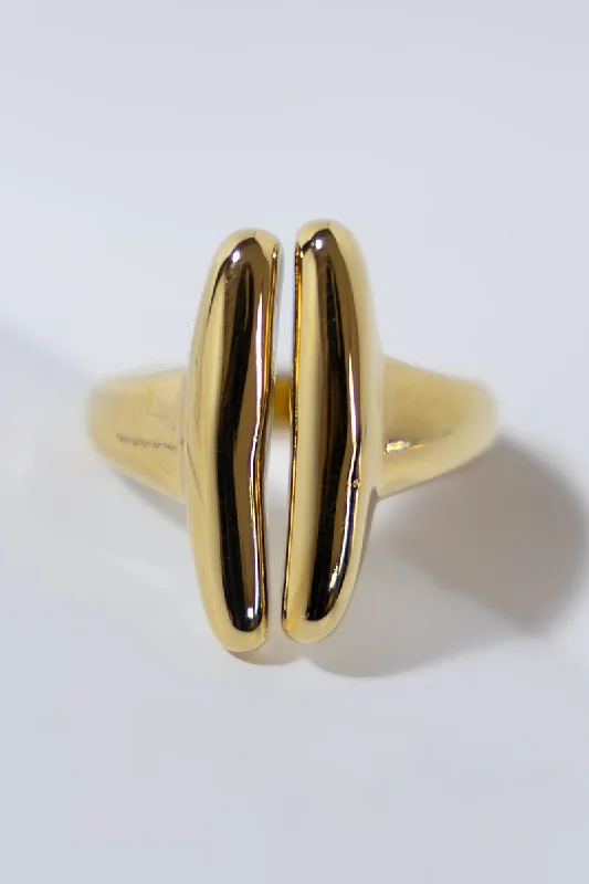 GOLD PLATED TWINS RING Cool Women's Skate