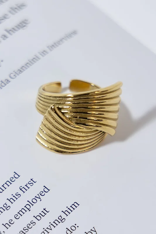 GOLD PLATED HYPERBOLIC RING garde