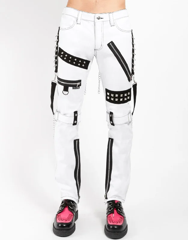 STUDDED BONDAGE PANT WHITE Minimalist Women's Casual