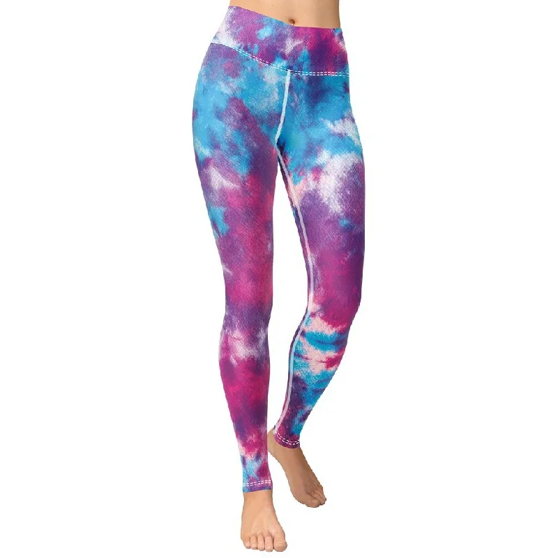 Purple Tie Dye Yoga Leggings Cool Women's Distressed