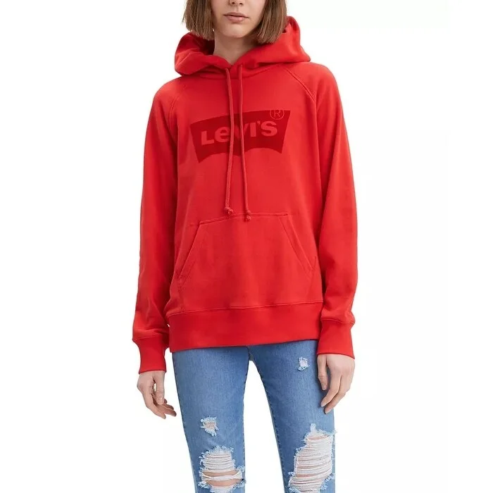 Levi's Women's Graphic Sport Hoodie Red Size Extra Large - X-Large Monochromatic All - in - one