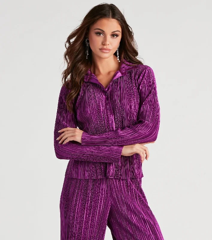 Dinner Date Satin Button Down Top British Gentlewoman Style