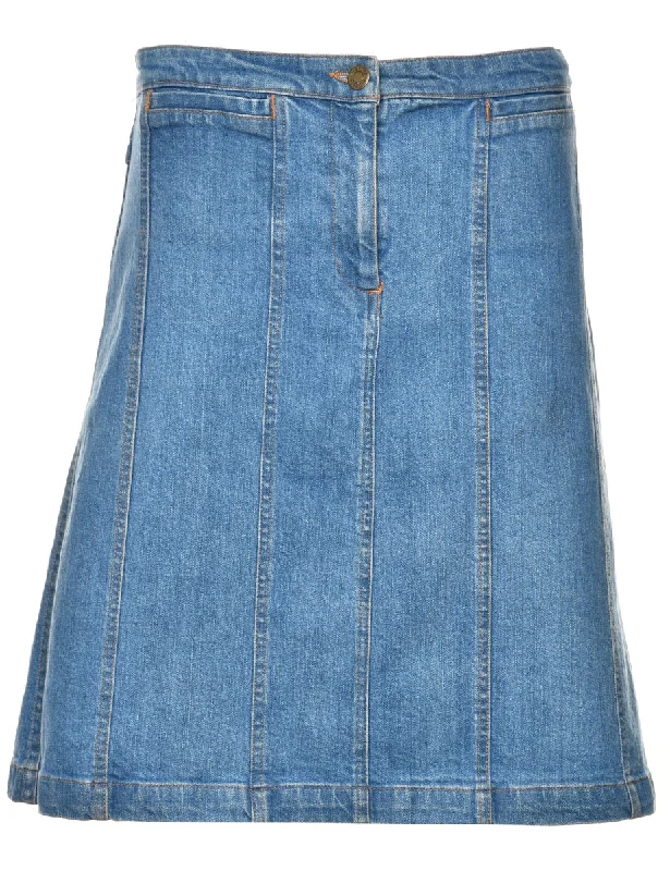 A-Line Denim Skirt - M Cozy Women's Sherpa - lined
