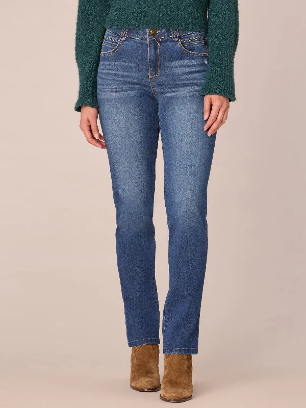 "Ab"solution Mid-Rise Straight Leg Tall Jeans Practical Women's Multi - 