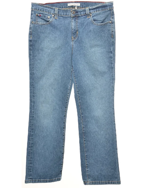 Tommy Hilfiger Light Wash Straight Fit Jeans - W32 L27 Stylish Women's Tropical 