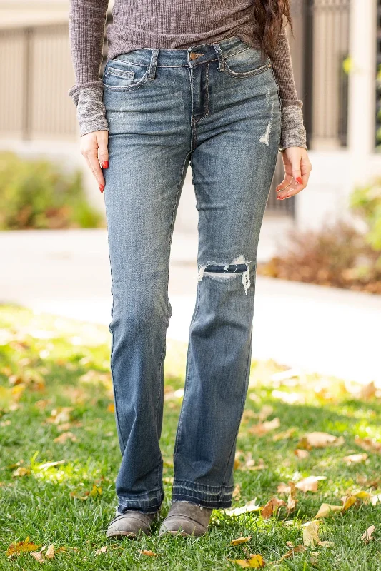 MID RISE DESTROY PATCH BOOTCUT JUDYS Cozy Women's Sherpa - lined