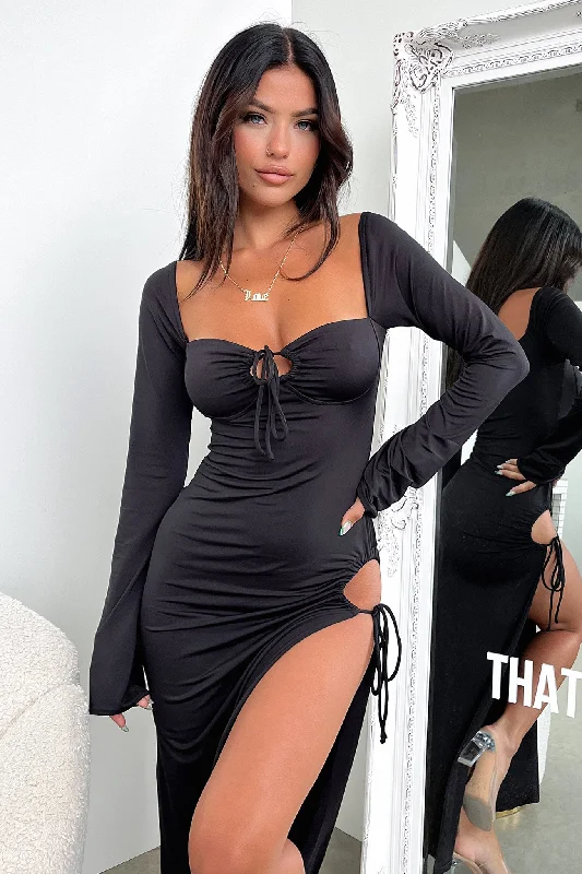 Noor Maxi Dress - Black Sleek Women's 