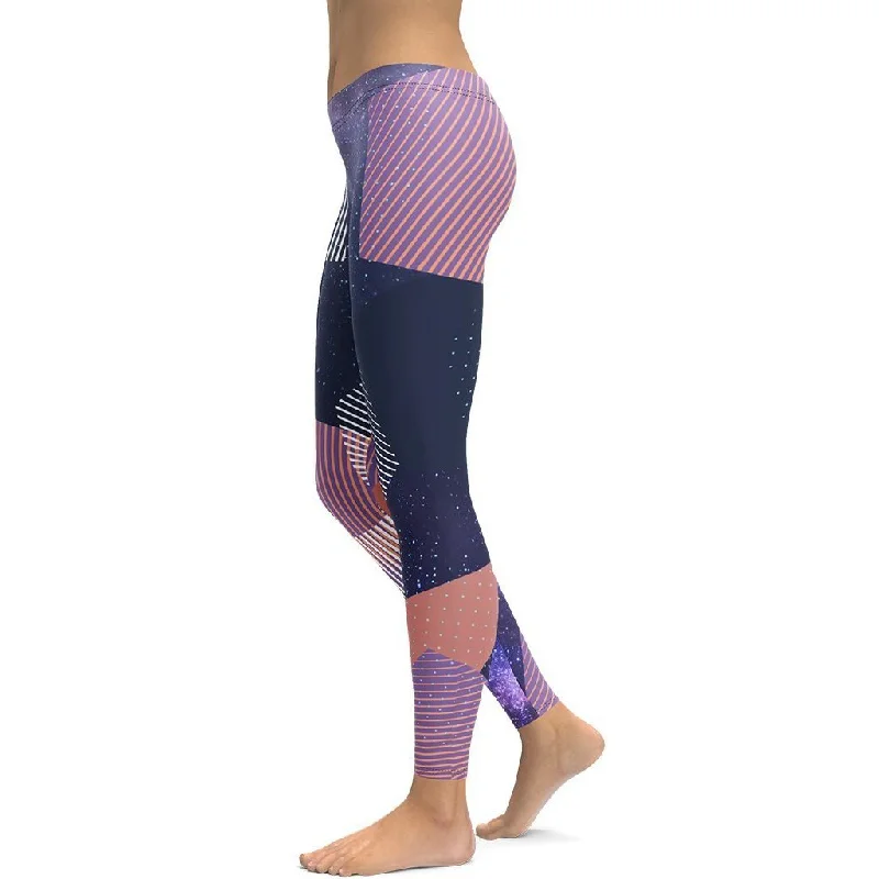 Geometric Universe Leggings Elegant Women's Formal 