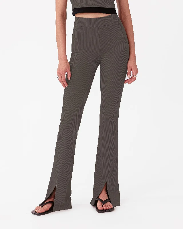 DAMIEN RIBBED PANTS ASH Sleek Women's Metallic