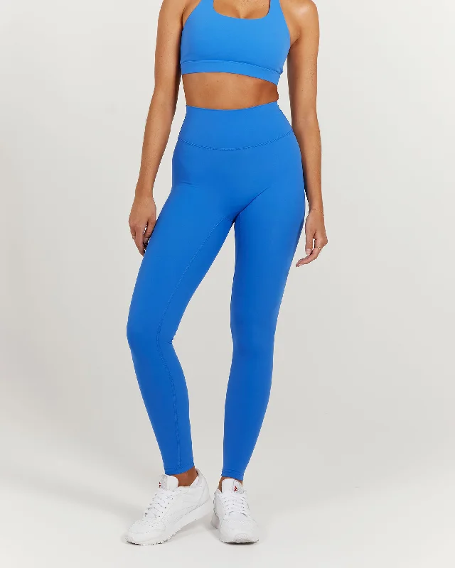 LUXE LEGGINGS 28" - COBALT Cozy Women's Sherpa - lined