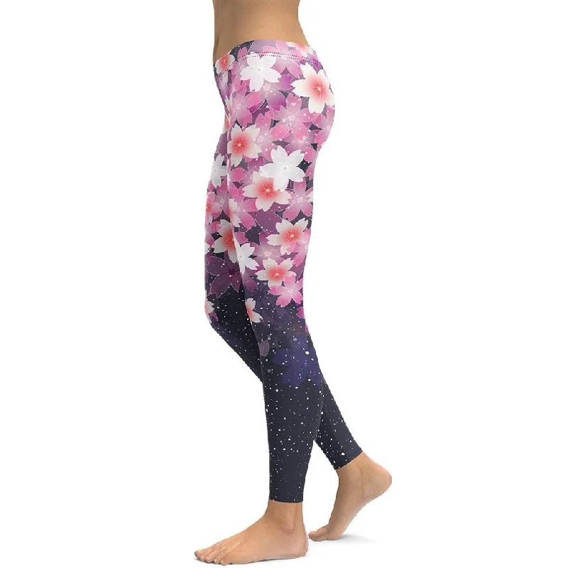 Abstract Flower Leggings Trendy Women's Oversized