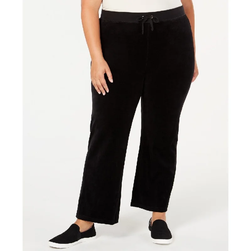 Juicy Couture Women's Trendy Plus Size Mar Vista Velour Pants Size Extra Large - Black - X-Large Feminine Women's Soft Juicy Couture Women's Trendy Plus Size Mar Vista Velour Pants Size Extra Large - Black - X-Large Feminine Women's Soft