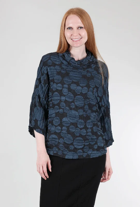 Texture Dot Cowl, Peacock Monochromatic All - in - one