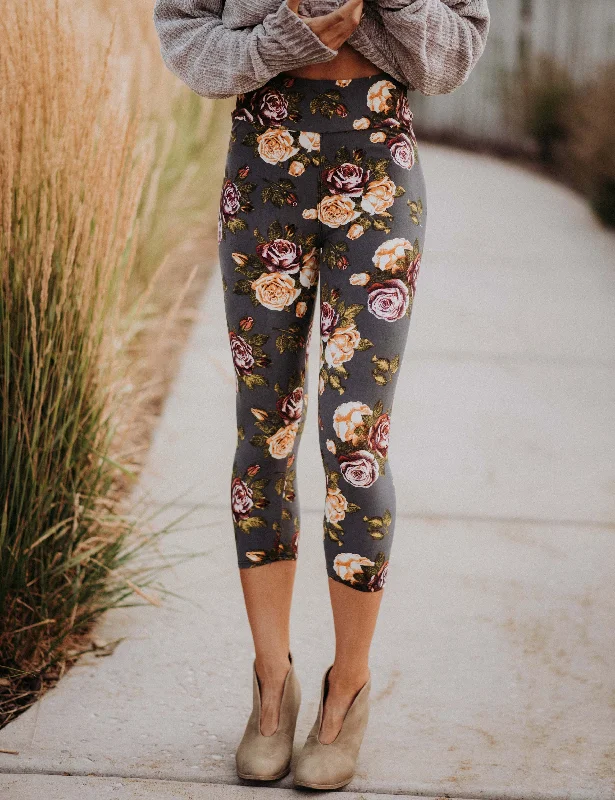 SA Exclusive Floral Fling Capri Leggings Sporty Women's Tennis