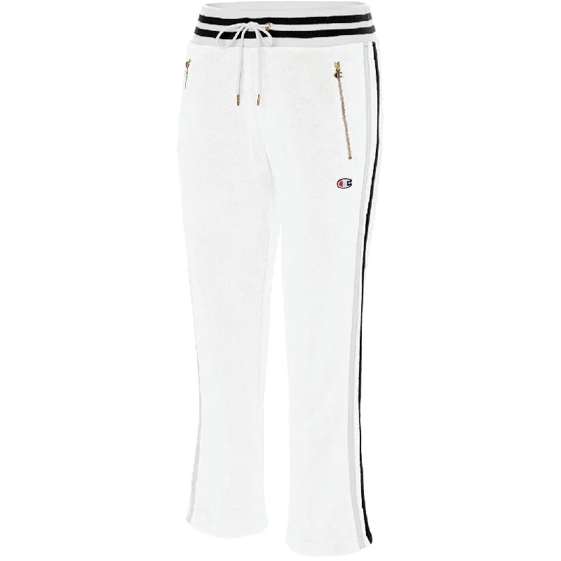 Champion Women's Slim Varsity-Stripe Warm-Up Pants White Size Extra Large - X-Large Streetwear Style for 