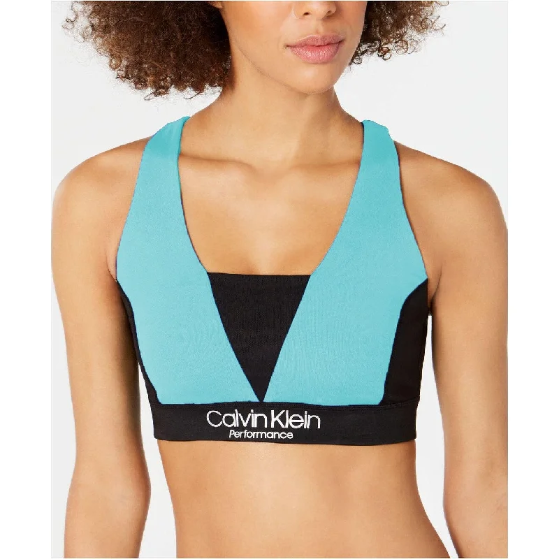 Calvin Klein Women's Crisscross Back Low-Impact Sports Bra 2 Extra Large - Aqua - XX-Large Australian Beach Calvin Klein Women's Crisscross Back Low-Impact Sports Bra 2 Extra Large - Aqua - XX-Large Australian Beach