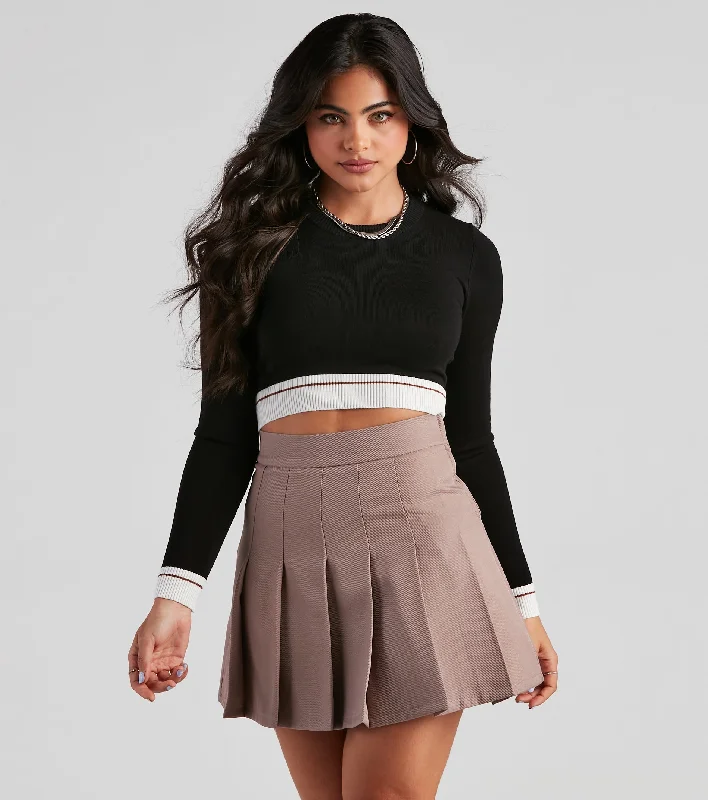 Sport Your Stripes Crop Sweater Bohemian Women's Free