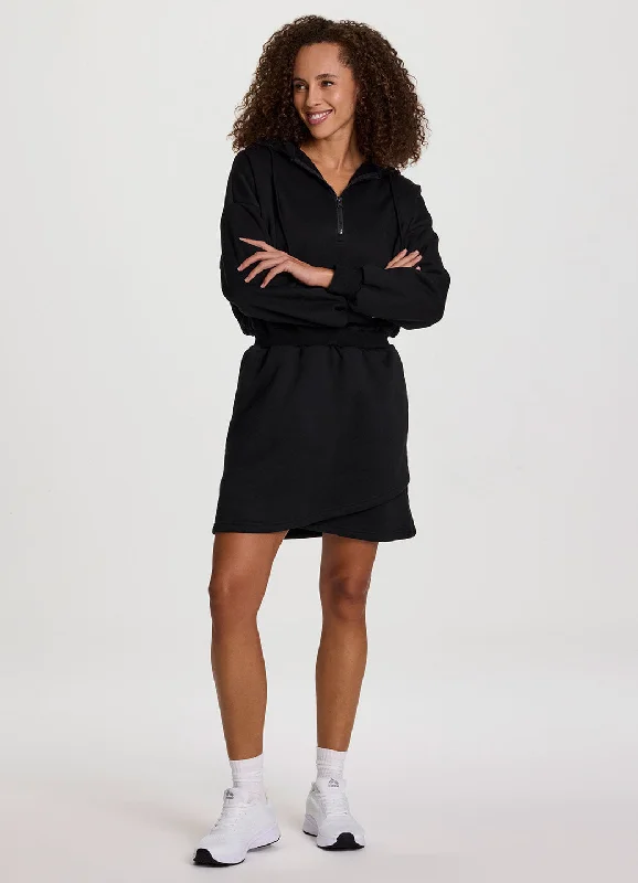 Plus Everyday Fleece Hoodie Dress Laid - back Women's Vibe