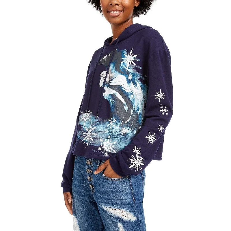 Disney Juniors' Frozen Hoodie Dark Blue Size Medium Modern Women's 