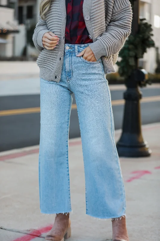 Scarlett Light Wash Slim Wide Leg Jeans Refined Women's Classic 