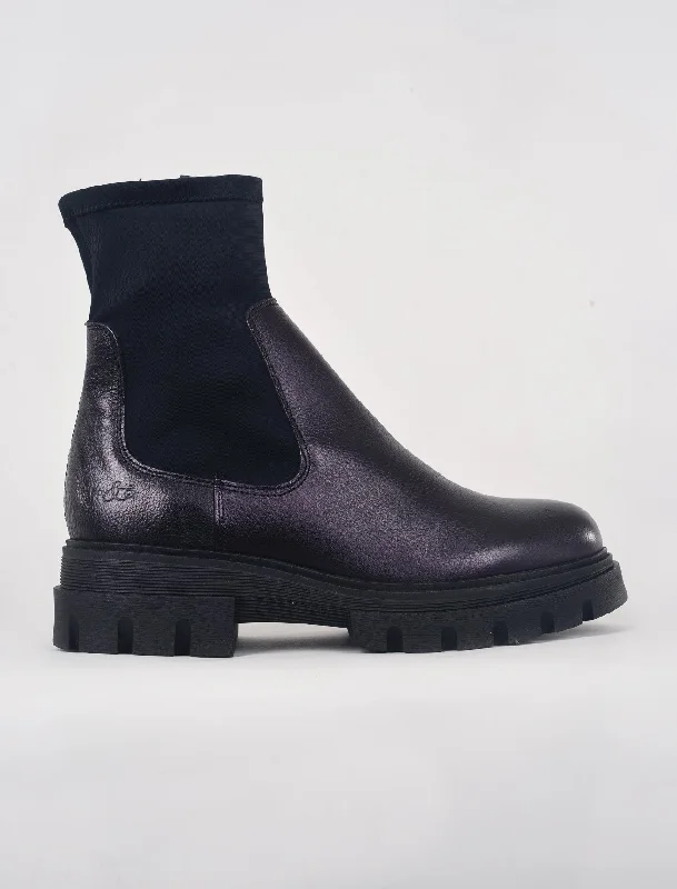 Five Elasticated Boot, Magenta/Black Cozy Women's Winter