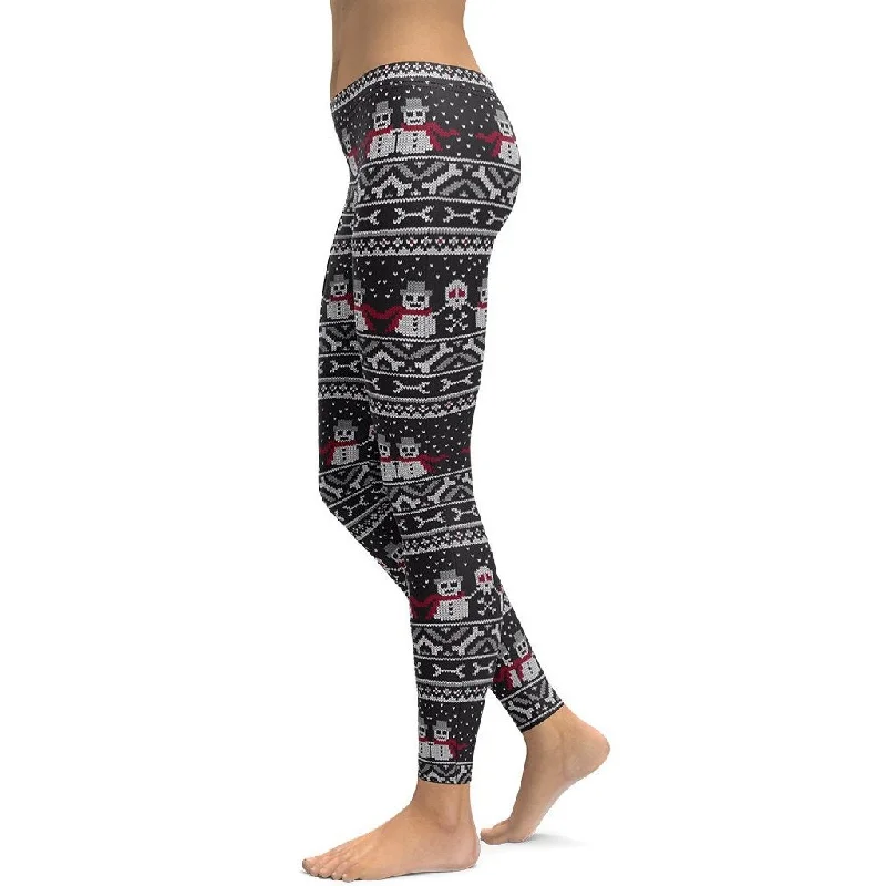 Vintage Goth Knitted Print Leggings Casual Women's Loose - fitting