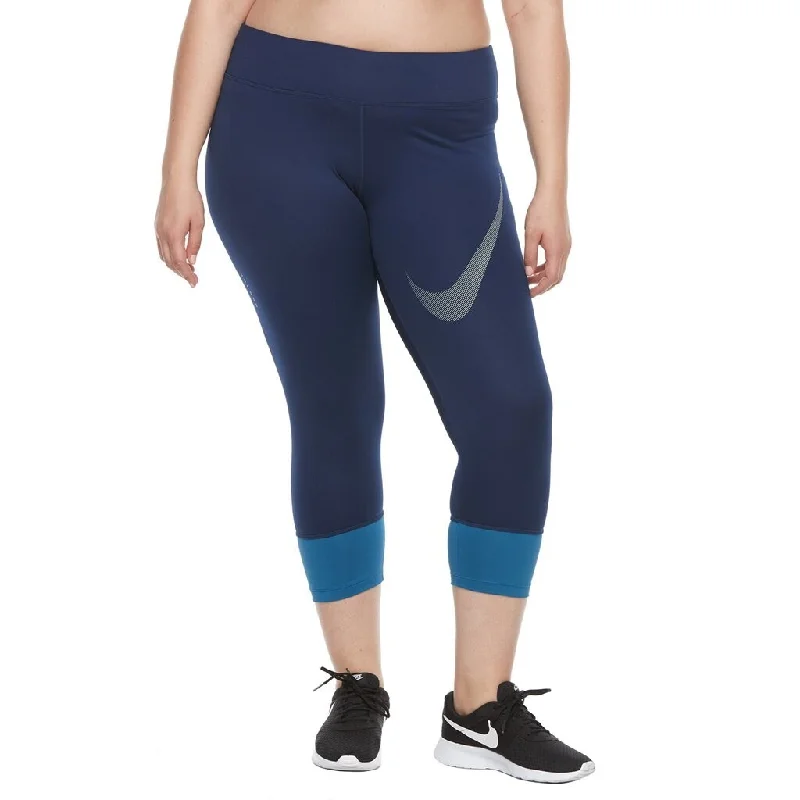 Nike Women's Plus Size Power Essential Running Cropped Leggings Blue Size Extra Large - X-Large Dynamic Women's High - energy Nike Women's Plus Size Power Essential Running Cropped Leggings Blue Size Extra Large - X-Large Dynamic Women's High - energy