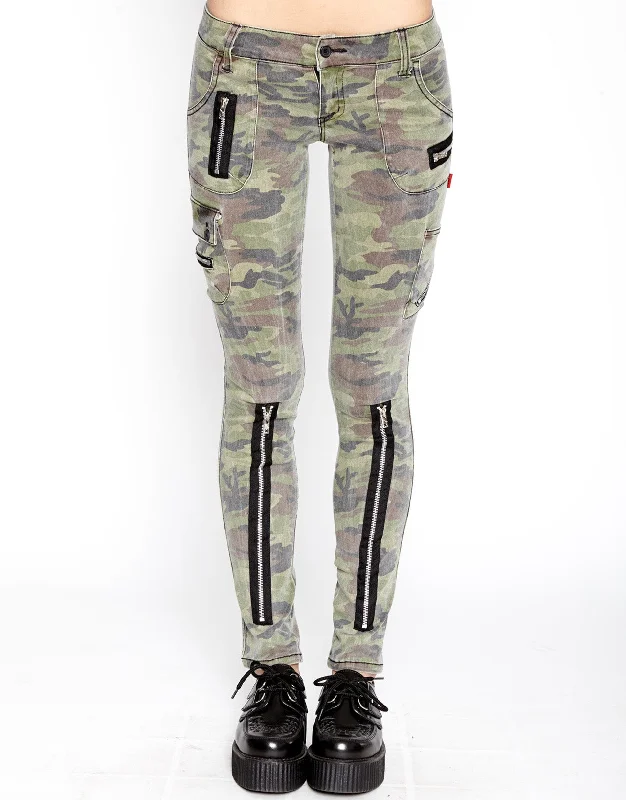 Exploited Pant Camo Print Classic Women's Pin - striped
