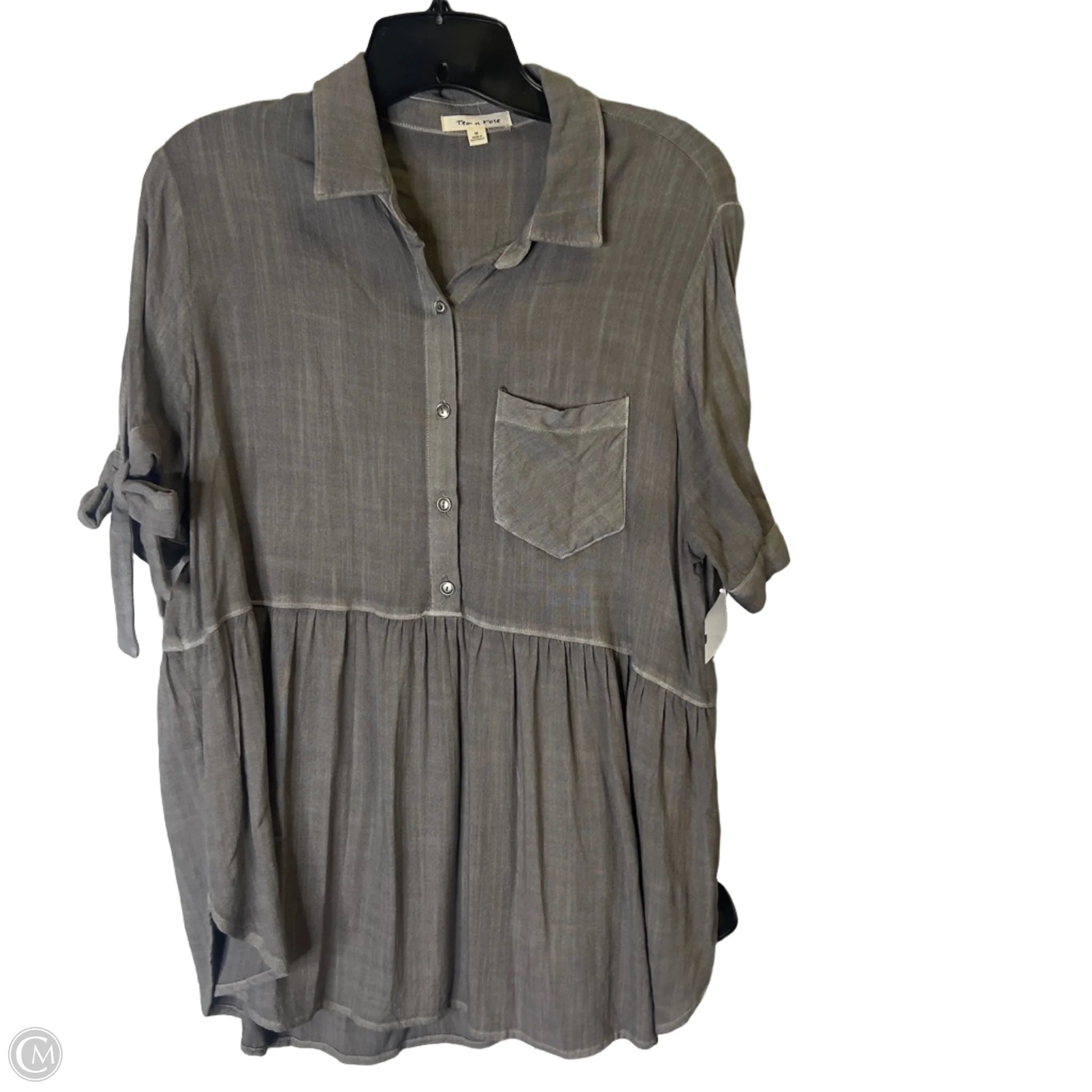 Top Short Sleeve By Tea N Rose In Grey, Size: M Laid - back Women's Style