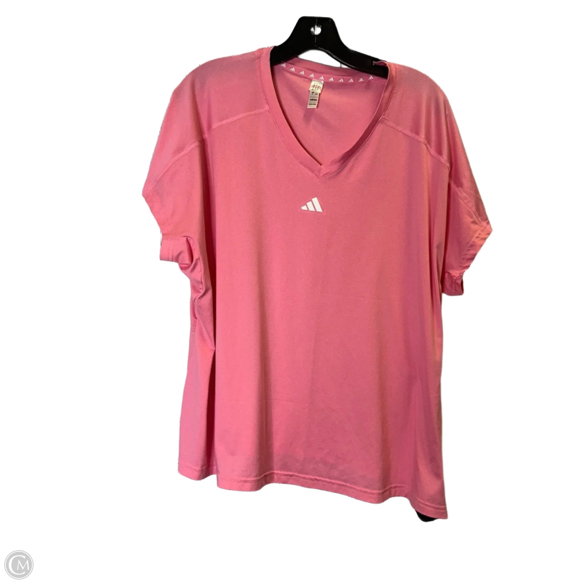 Athletic Top Short Sleeve By Adidas In Pink, Size: 2x Street