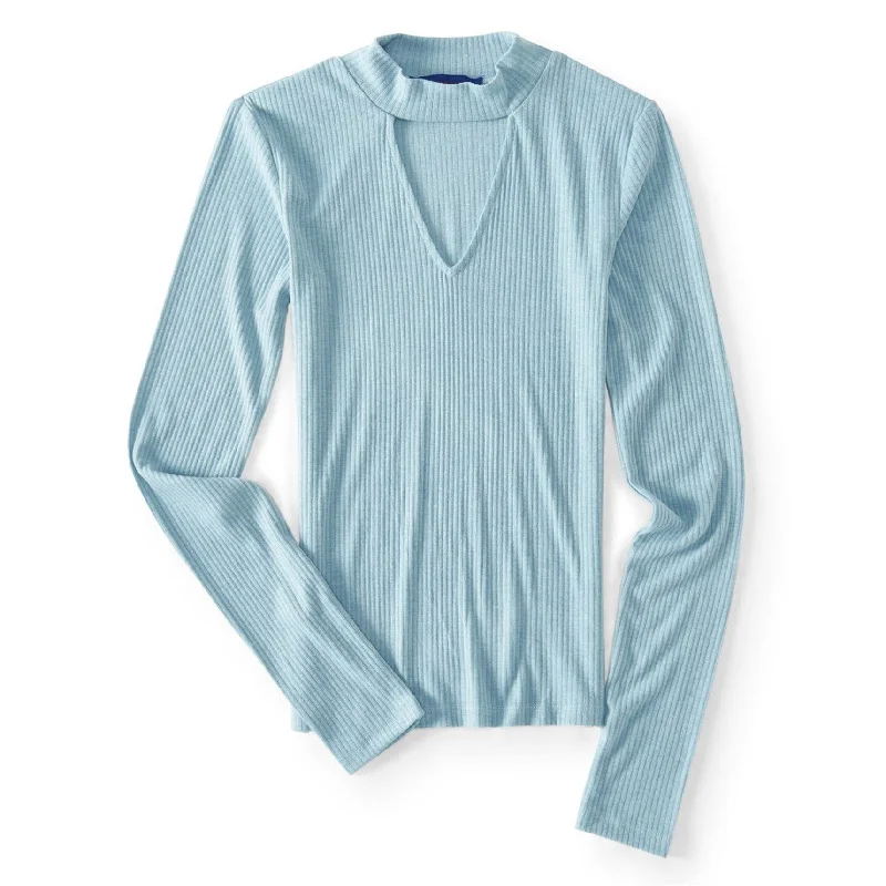 Aeropostale Womens Fitted Choker Pullover Blouse Modern Women's 