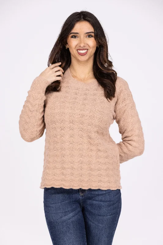 Filled With Joy Women's Scalloped Hem Sweater * Final Sale* Tough Women's Military - inspired